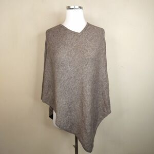Women's 100% Cashmere Poncho Sweater One Size Asymmetrical Quiet Luxury Nepal